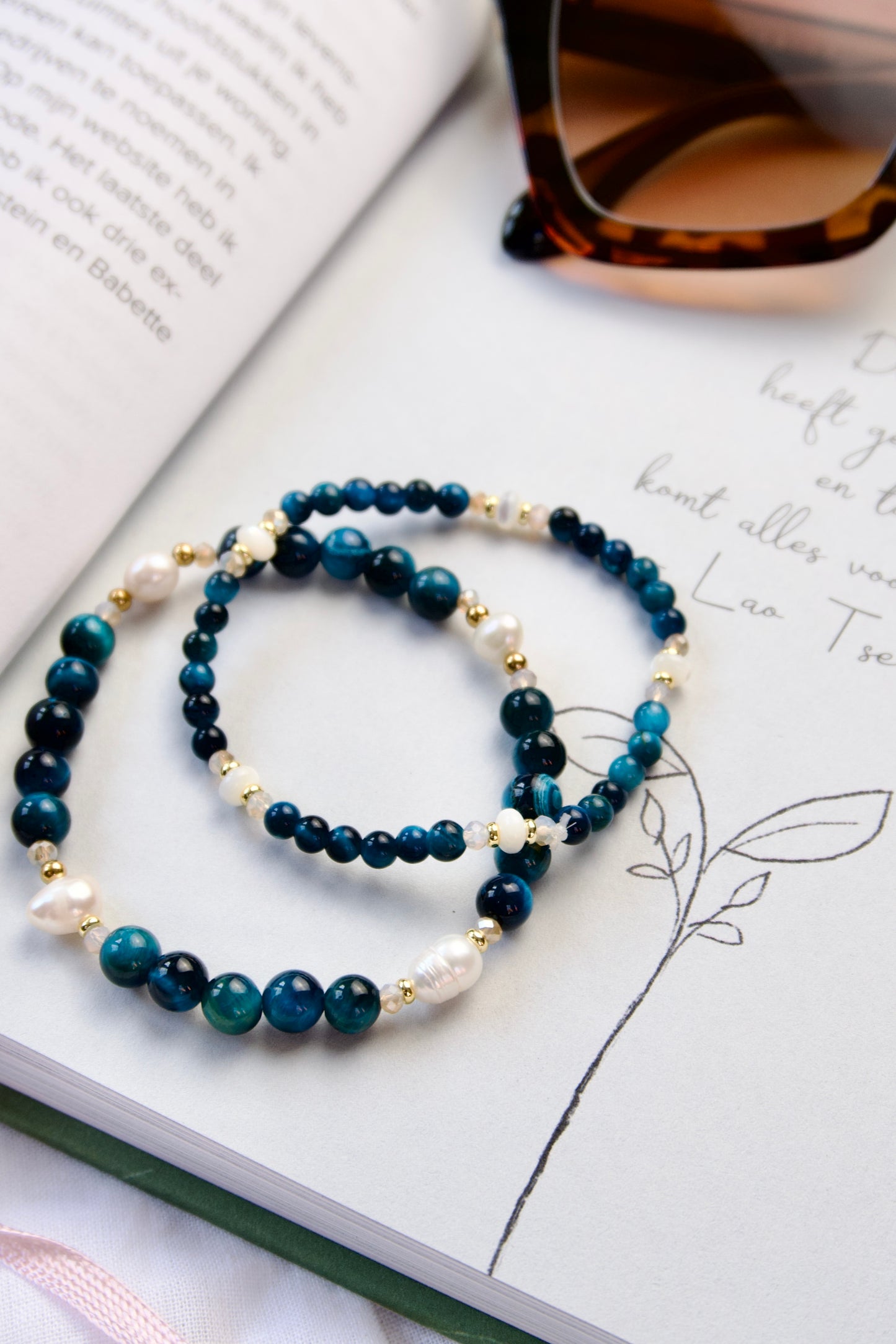Edelsteen armband - Blauwe Tijgeroog
