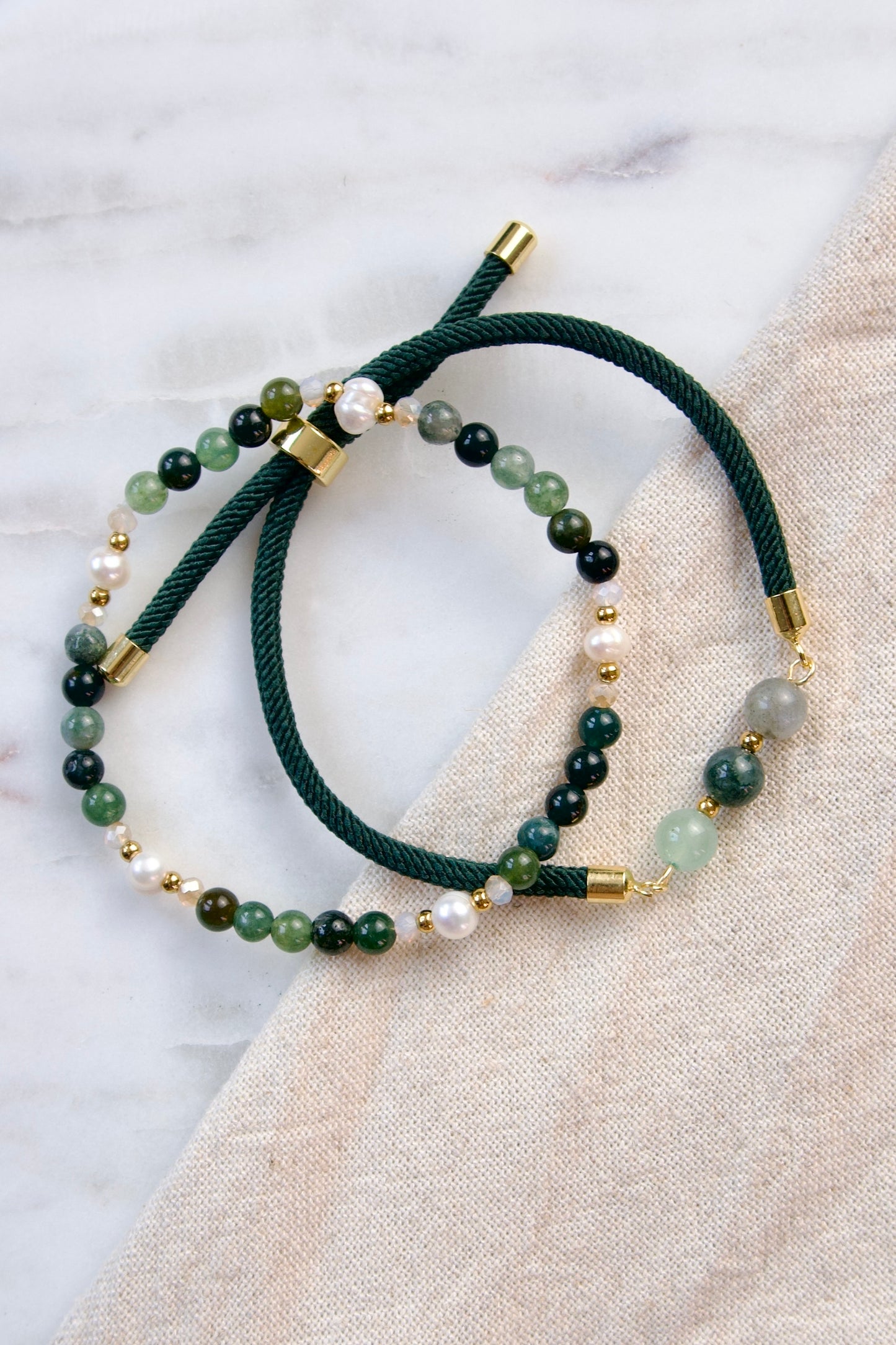 Edelsteen armband - Mos Agaat