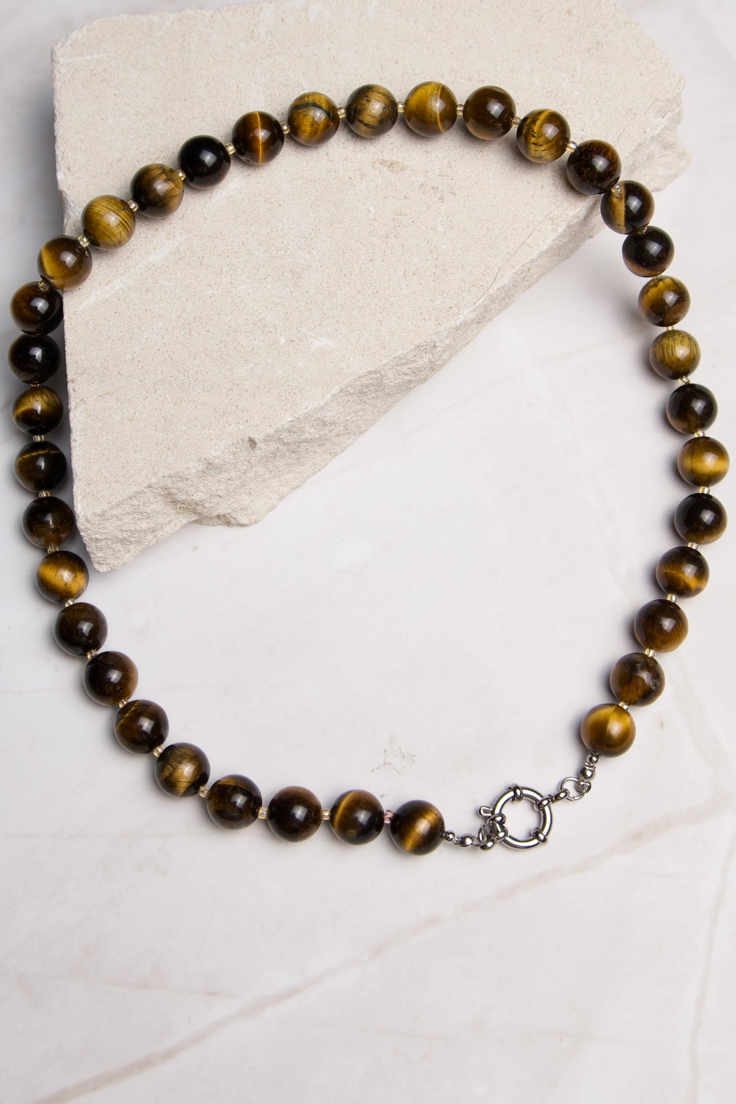 Edelsteen ketting - Tijgeroog - Aarding