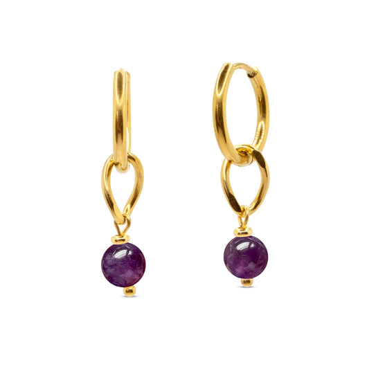 Edelsteen oorbellen - Amethist - Bescherming