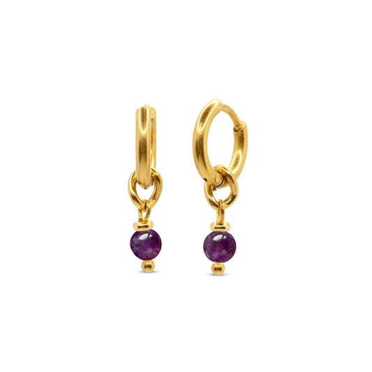 Edelsteen oorbellen mini - Amethist - Bescherming