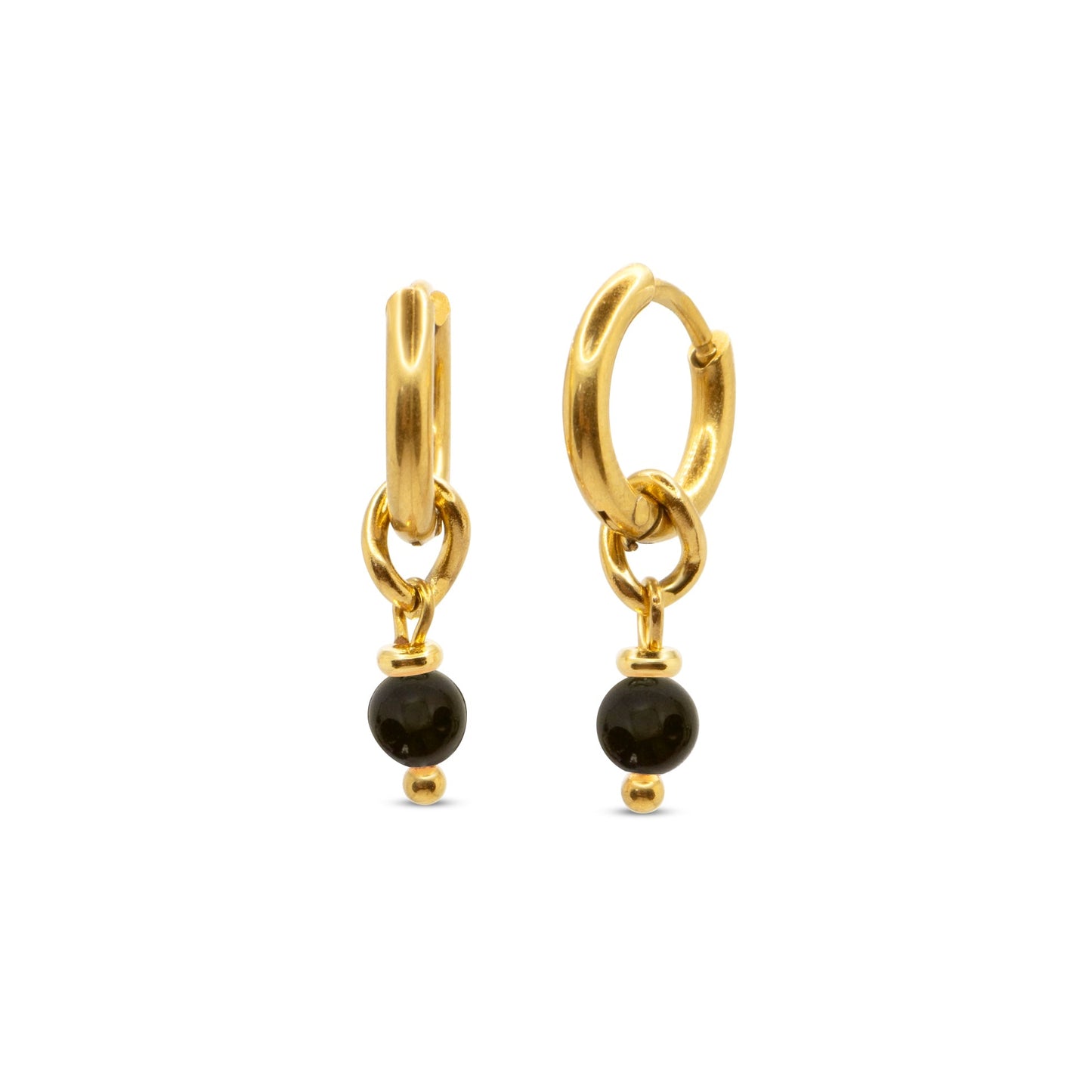 Edelsteen oorbellen mini - Zand Obsidiaan