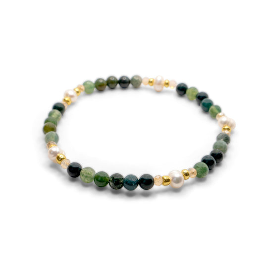 Edelsteen armband - Mos Agaat