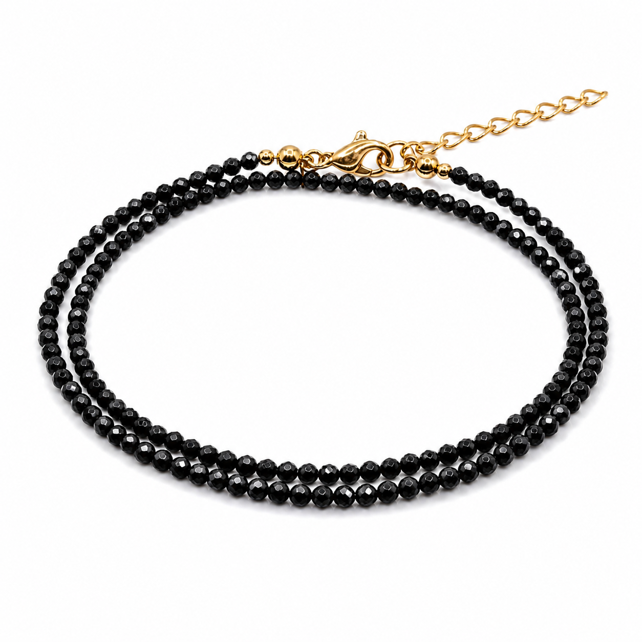 Dubbele edelsteen armband – Obsidiaan
