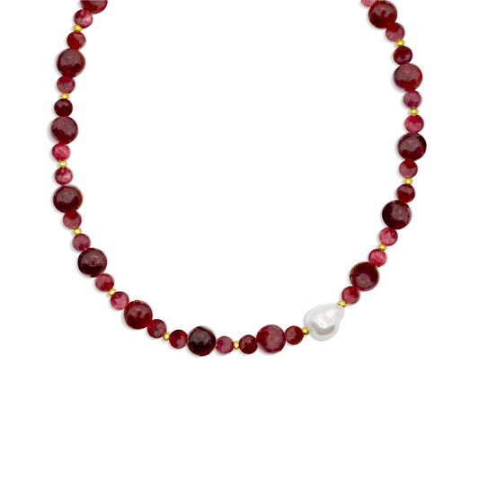 Edelsteen Ketting W25/26 - Cherry Granaat