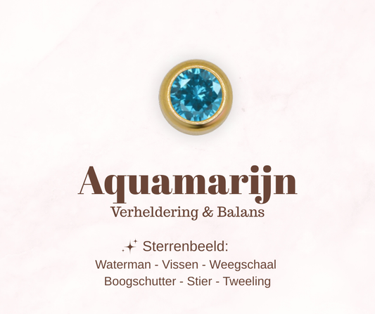 Geboortesteen bedel - Aquamarijn
