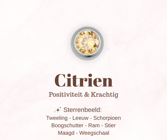 Geboortesteen bedel - Citrien