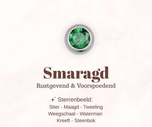 Geboortesteen bedel - Smaragd
