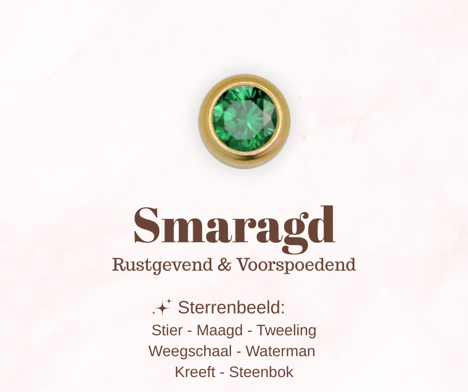 Geboortesteen bedel - Smaragd