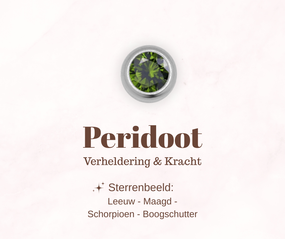 Geboortesteen bedel - Peridoot