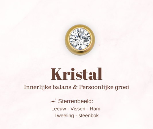 Geboortesteen bedel - Kristal