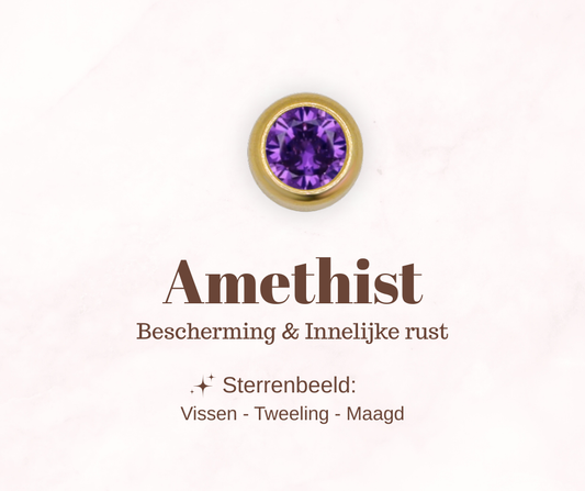 Geboortesteen bedel - Amethist