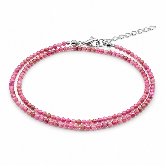 Dubbele edelsteen armband – Toermalijn