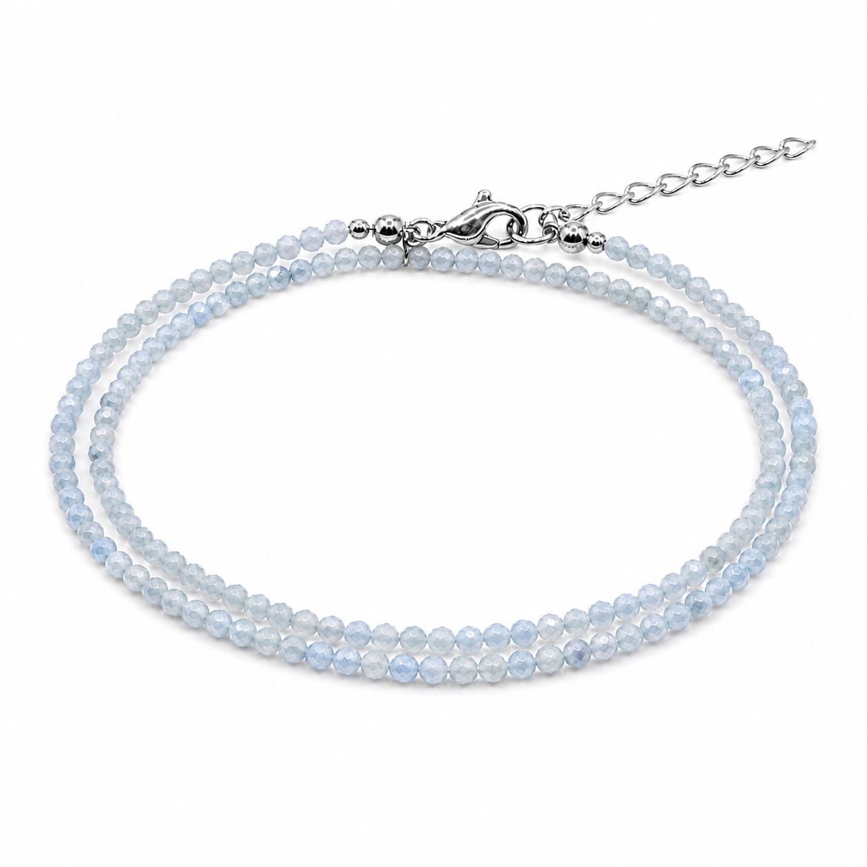 Dubbele edelsteen armband – Aquamarijn