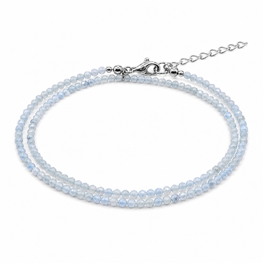 Dubbele edelsteen armband – Aquamarijn