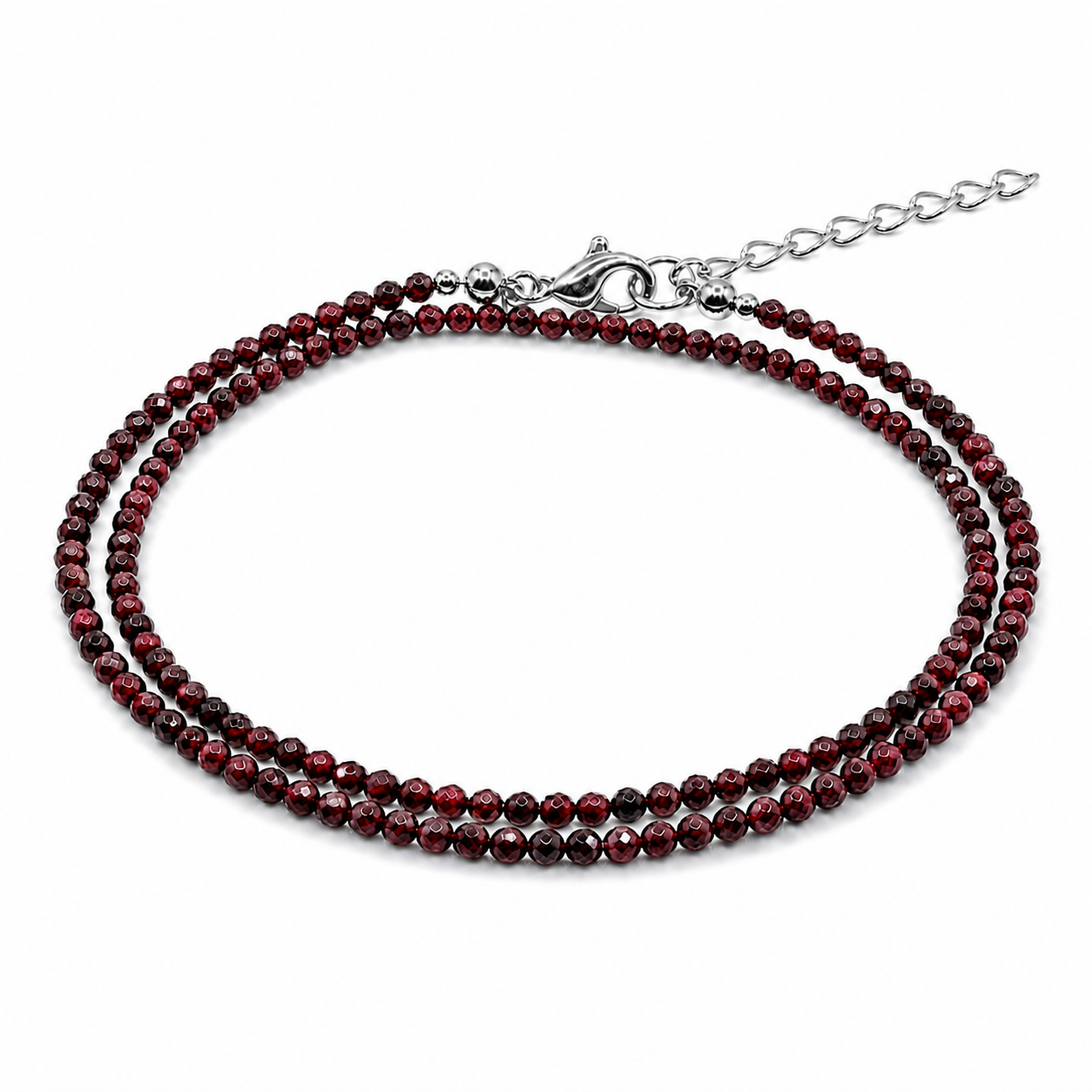 Dubbele edelsteen armband – Granaat