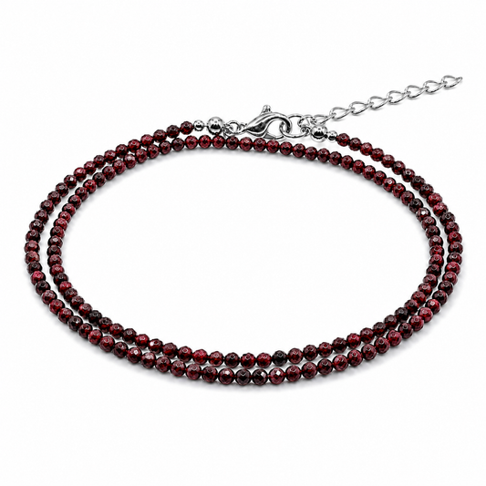 Dubbele edelsteen armband – Granaat