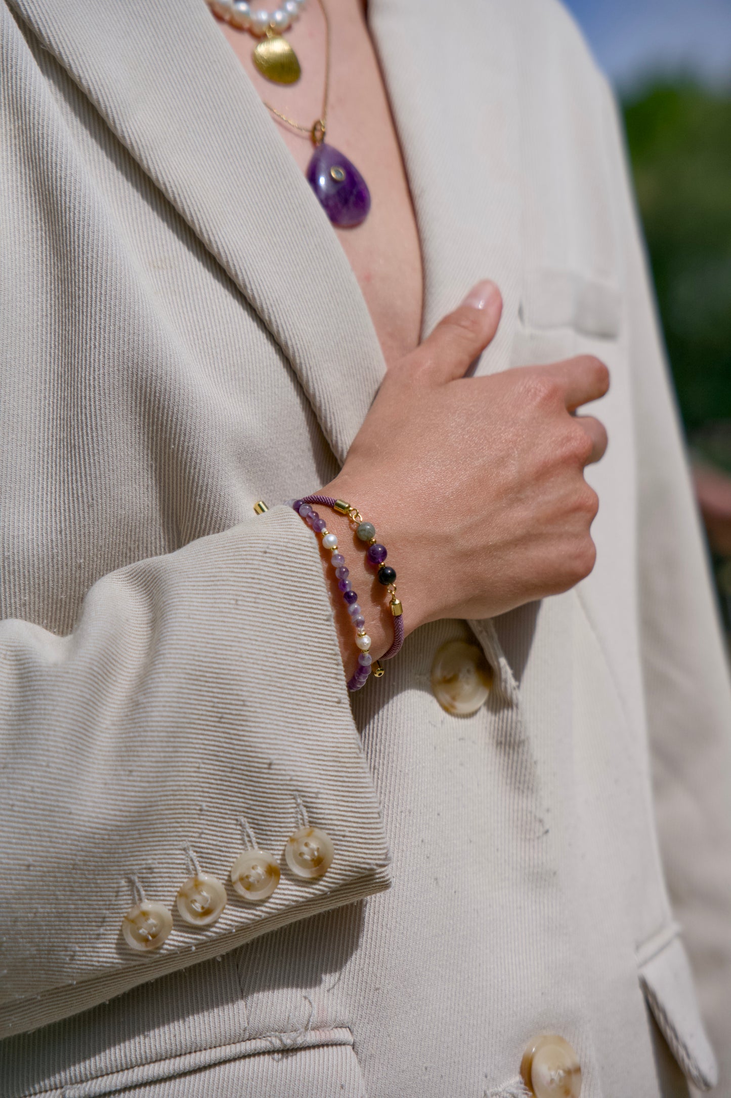 Edelsteen armband - Amethist
