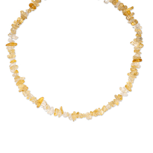 Bedelketting - Edelsteen - Citrien - Goud