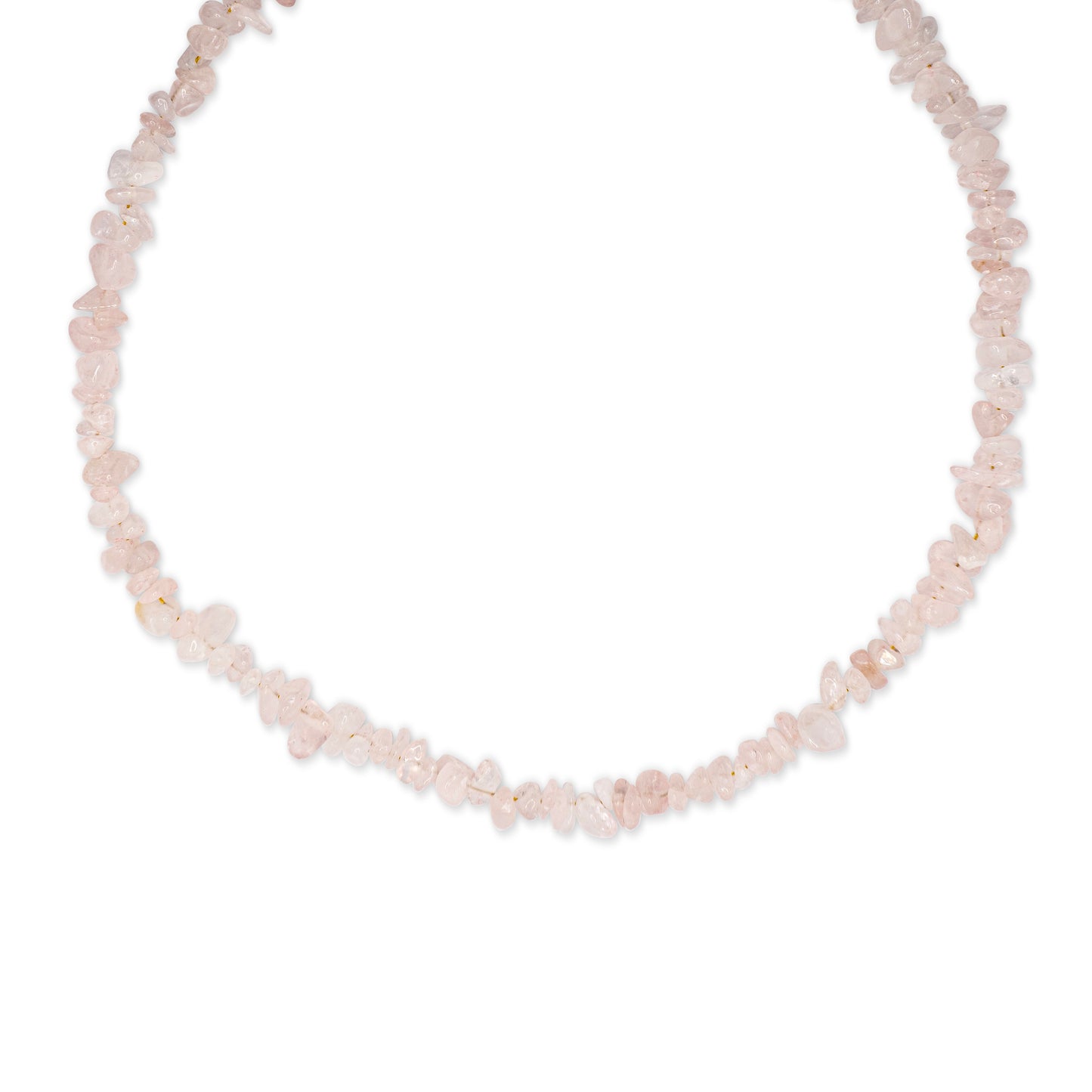 Bedelketting - Edelsteen - Rozenkwarts - Zilver