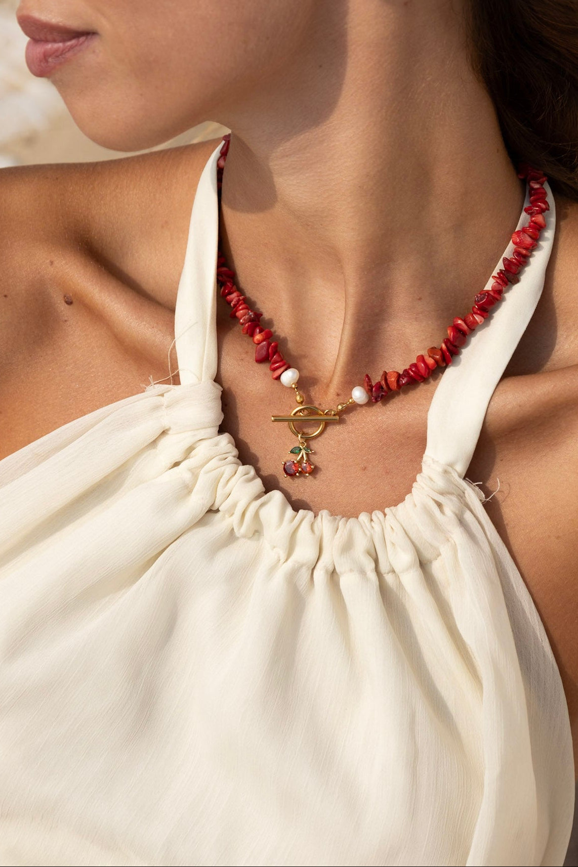 Edelsteen ketting - Rood Koraal