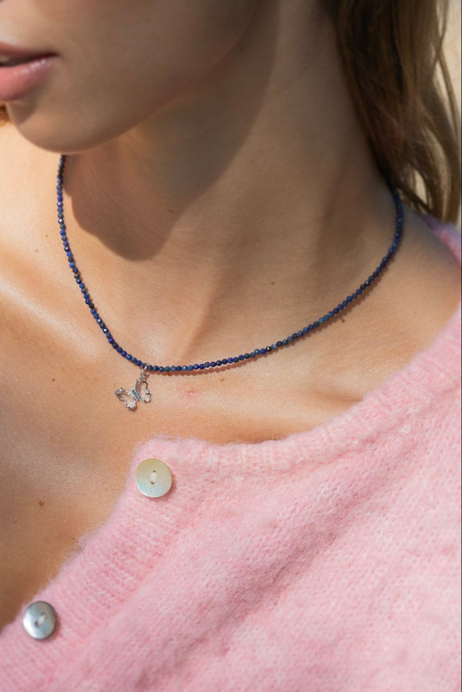 Edelsteen ketting mini - Lapis Lazuli - Wijsheid - Goud