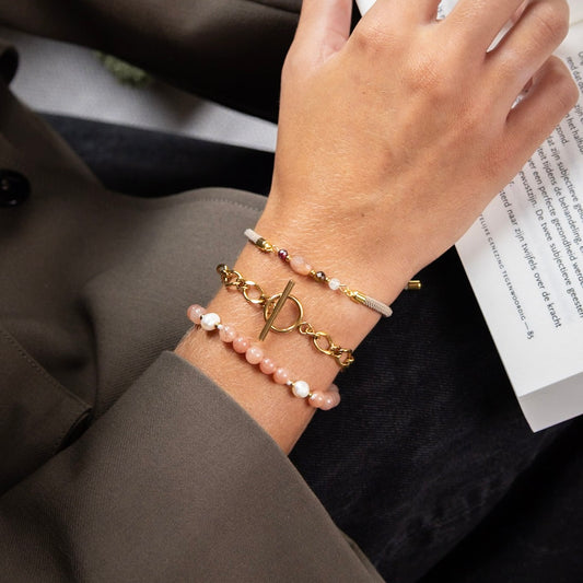 Custom - Edelsteen armband 2.0 - Goud