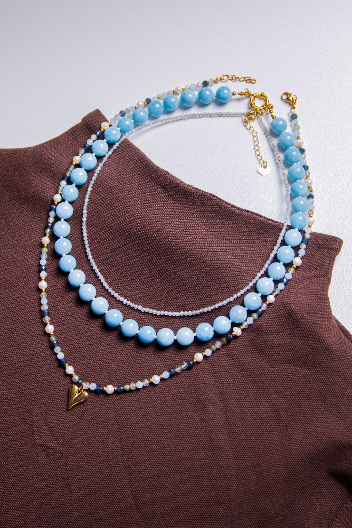 Edelsteen ketting - Blauwe Chalcedoon - Verhelderend