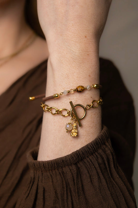 Bedelarmband – Buddha & Maansteen