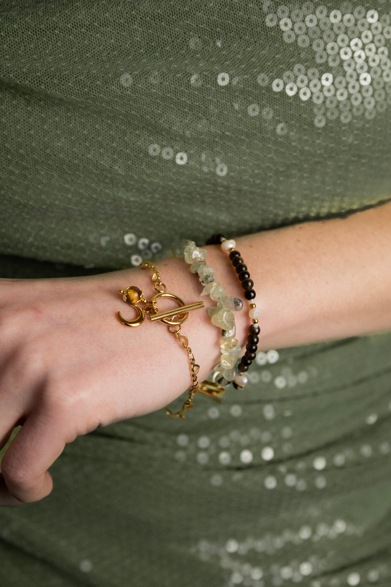 Edelsteen armband - Prehniet - Innerlijke balans