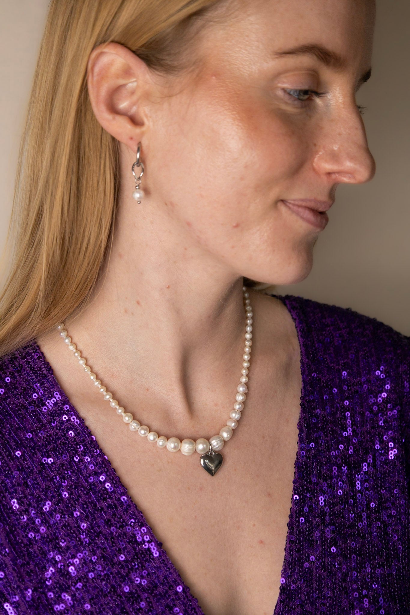 Parel ketting - Zoetwaterparels - Zilver