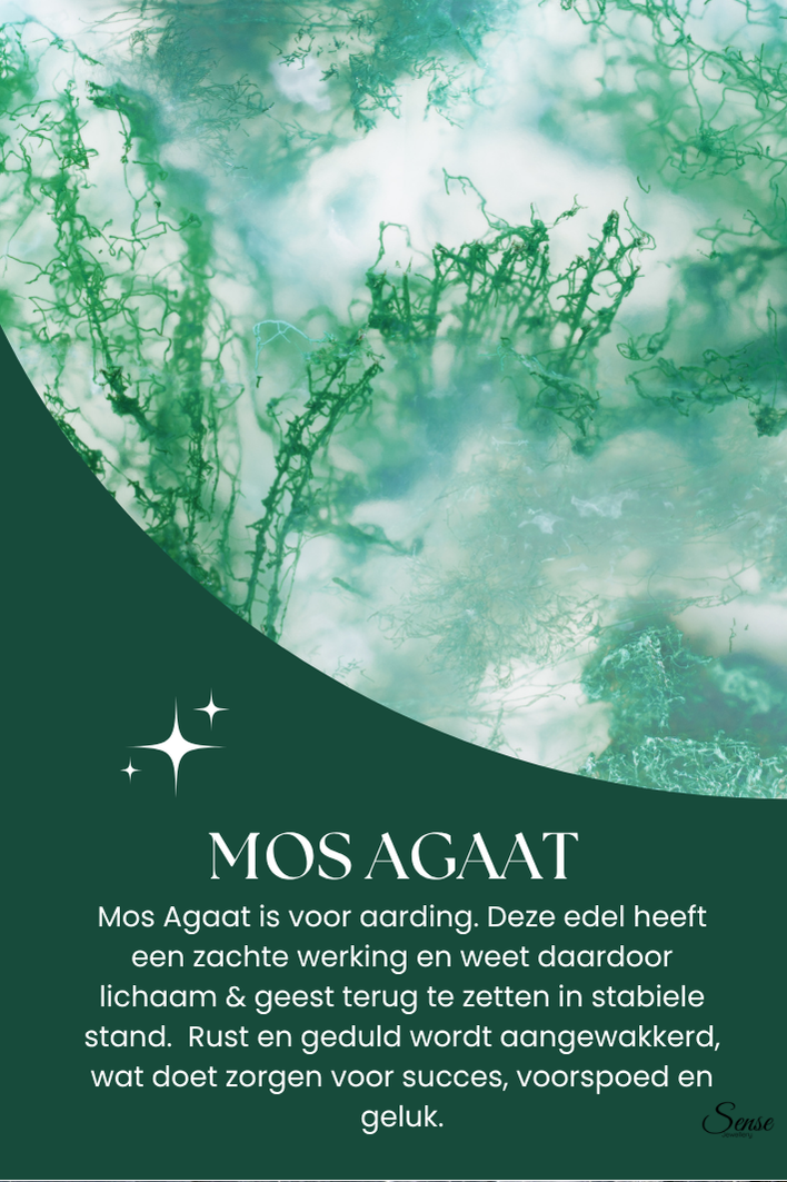 Edelsteen armband - Mos Agaat