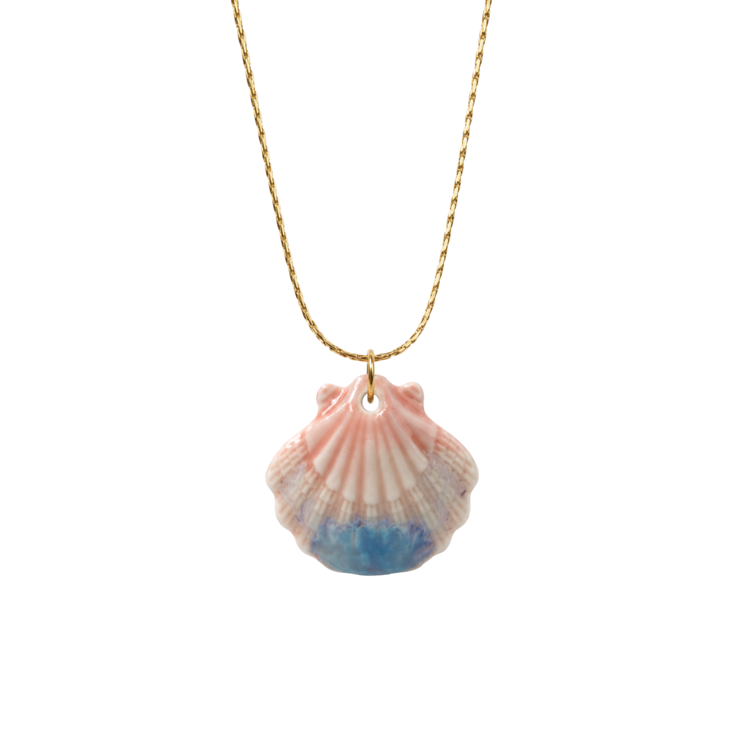 Bedelketting - Keramiek schelp - Roze