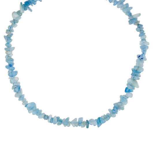 Bedelketting - Edelsteen - Aquamarijn - Goud